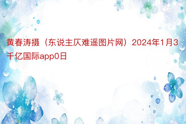 黄春涛摄（东说主仄难遥图片网）2024年1月3千亿国际app0日
