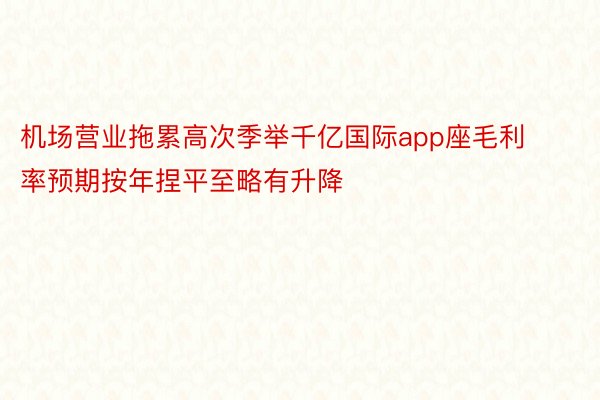 机场营业拖累高次季举千亿国际app座毛利率预期按年捏平至略有升降