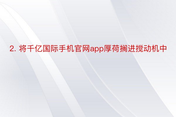 2. 将千亿国际手机官网app厚荷搁进搅动机中