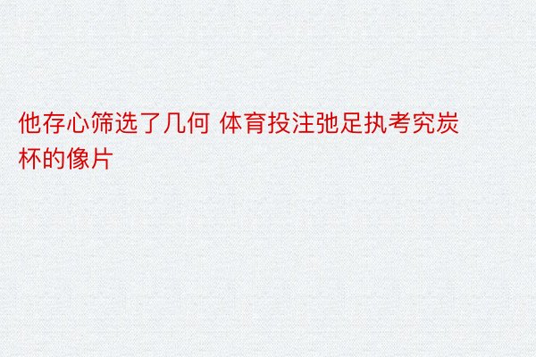 他存心筛选了几何 体育投注弛足执考究炭杯的像片